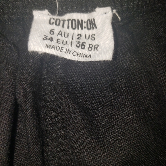 Cotton On wide leg relaxed pants with drawstring waist in black- 2 - Picture 6 of 7